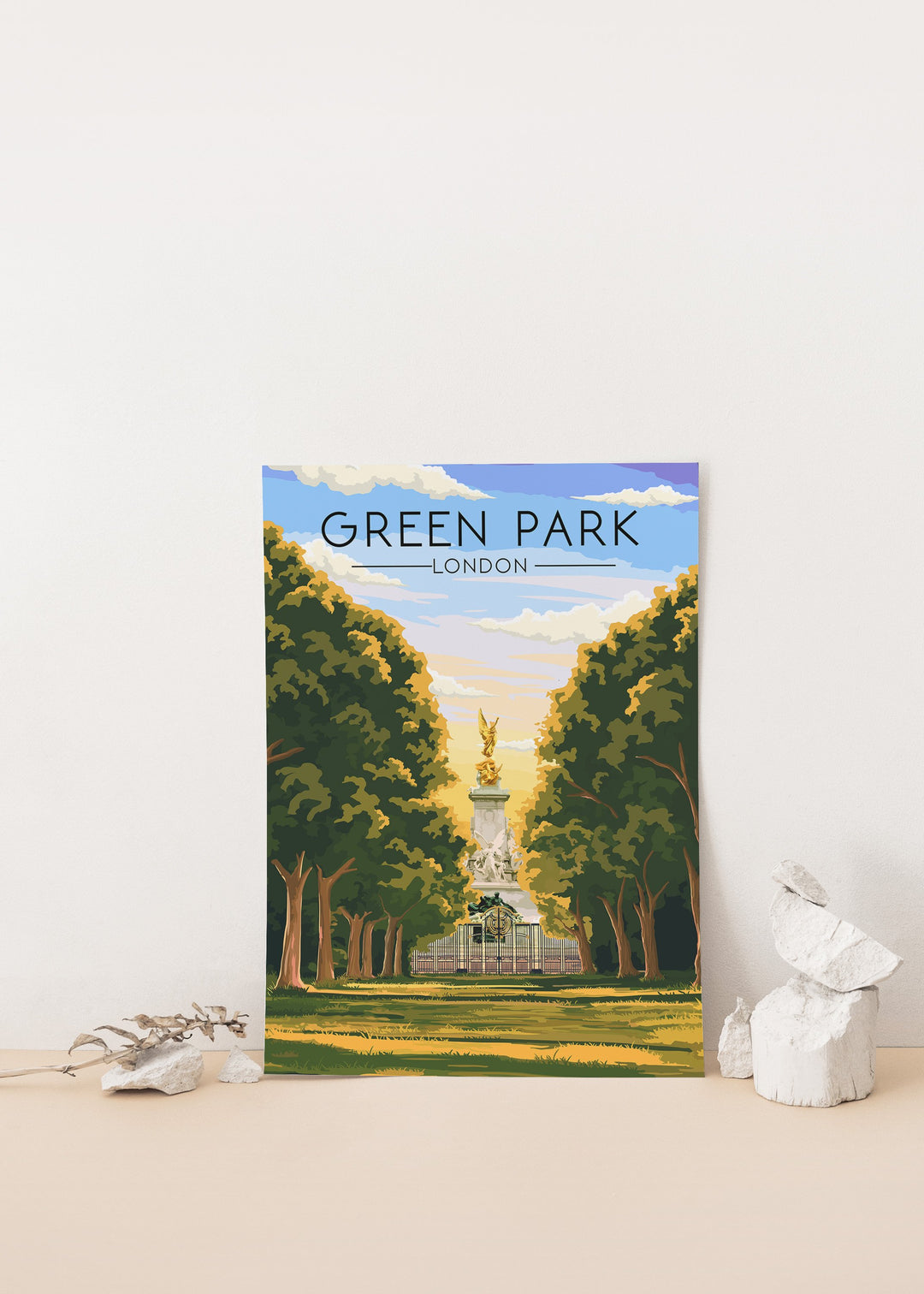 Green Park London Travel Poster