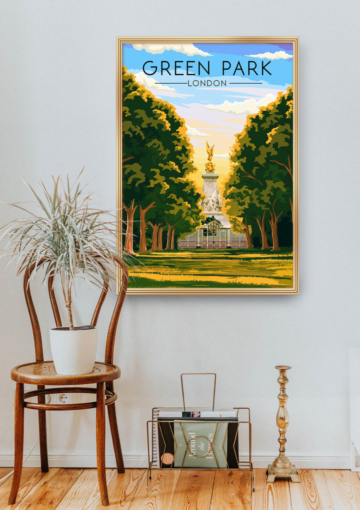 Green Park London Travel Poster