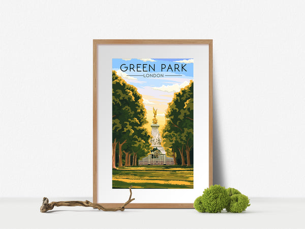 Green Park London Travel Poster
