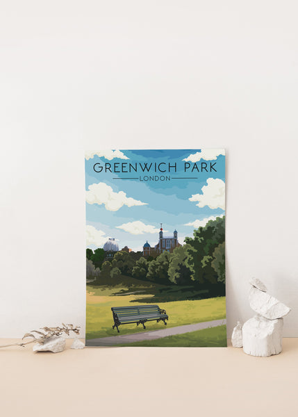 Greenwich Park London Travel Poster