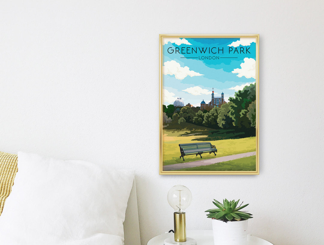 Greenwich Park London Travel Poster