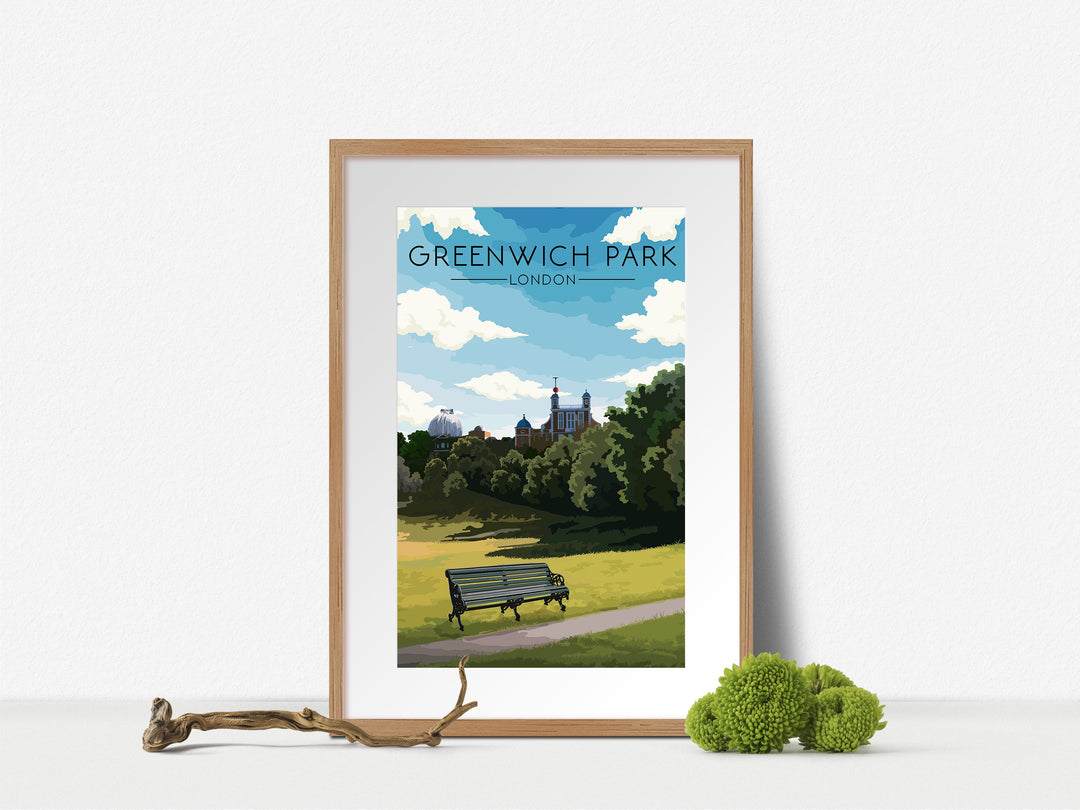 Greenwich Park London Travel Poster