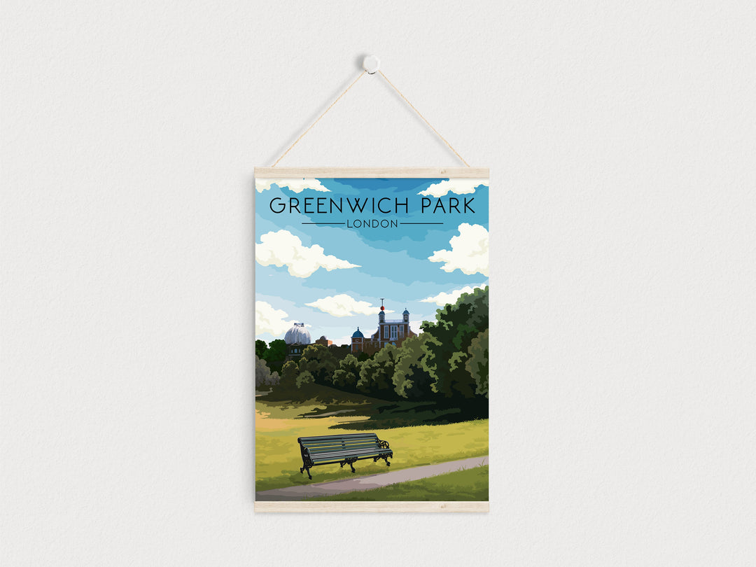 Greenwich Park London Travel Poster