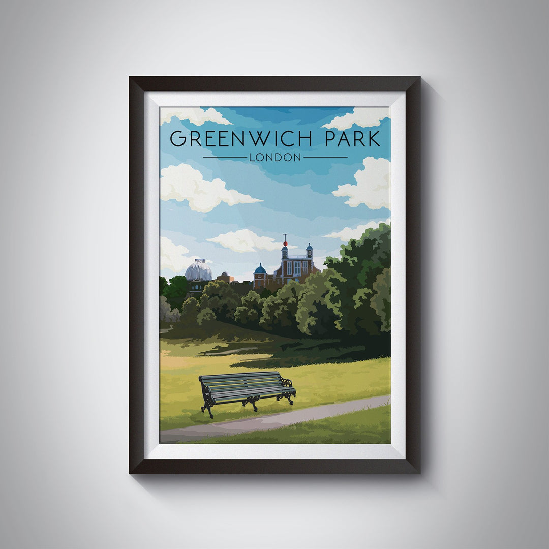 Greenwich Park London Travel Poster