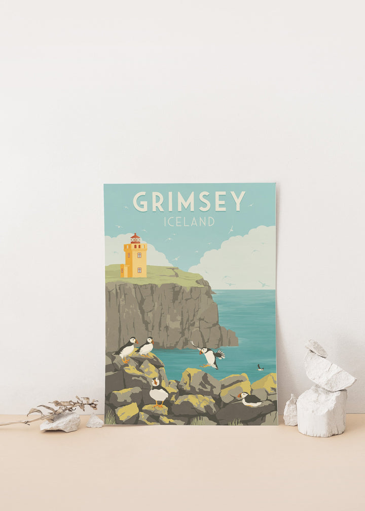 Grimsey Iceland Travel Poster