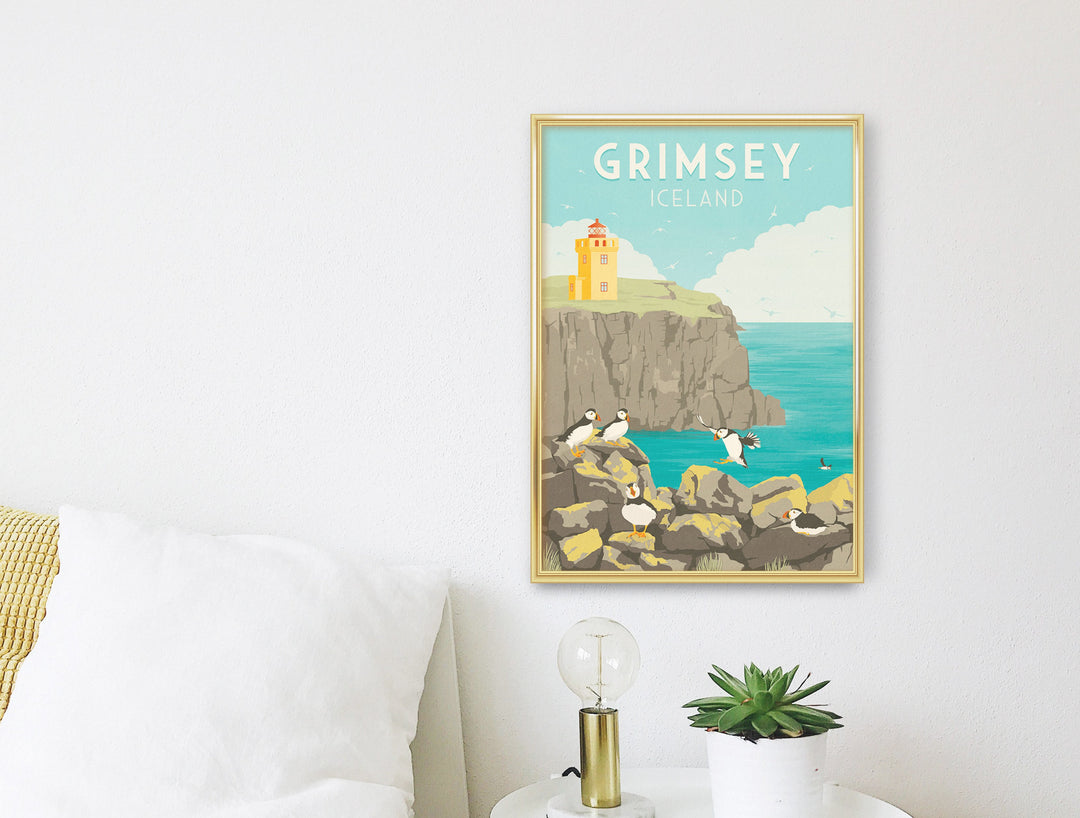 Grimsey Iceland Travel Poster