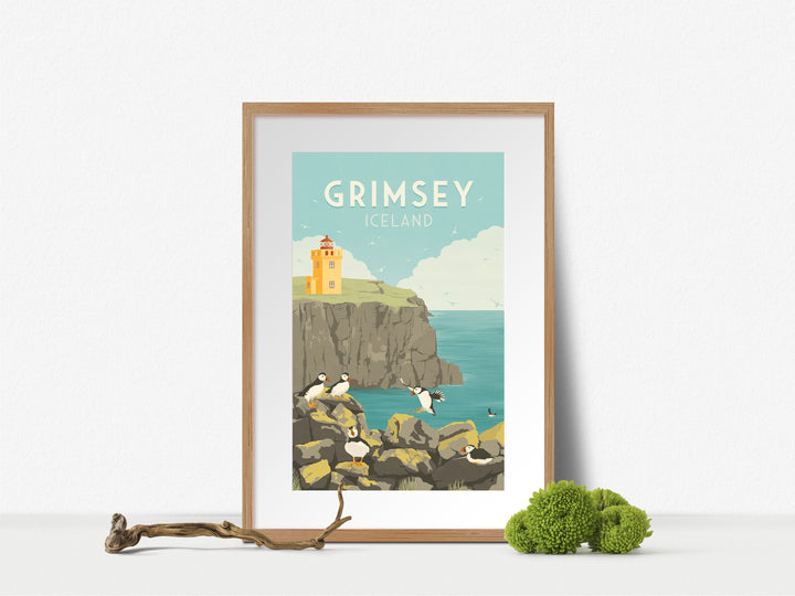 Grimsey Iceland Travel Poster