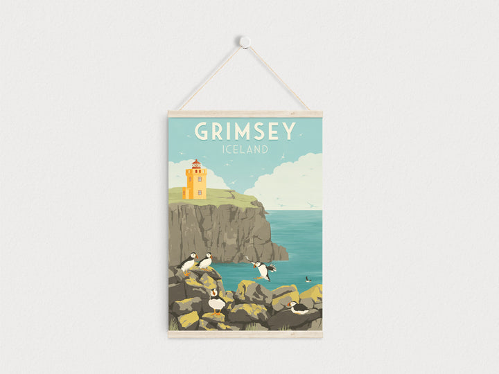 Grimsey Iceland Travel Poster