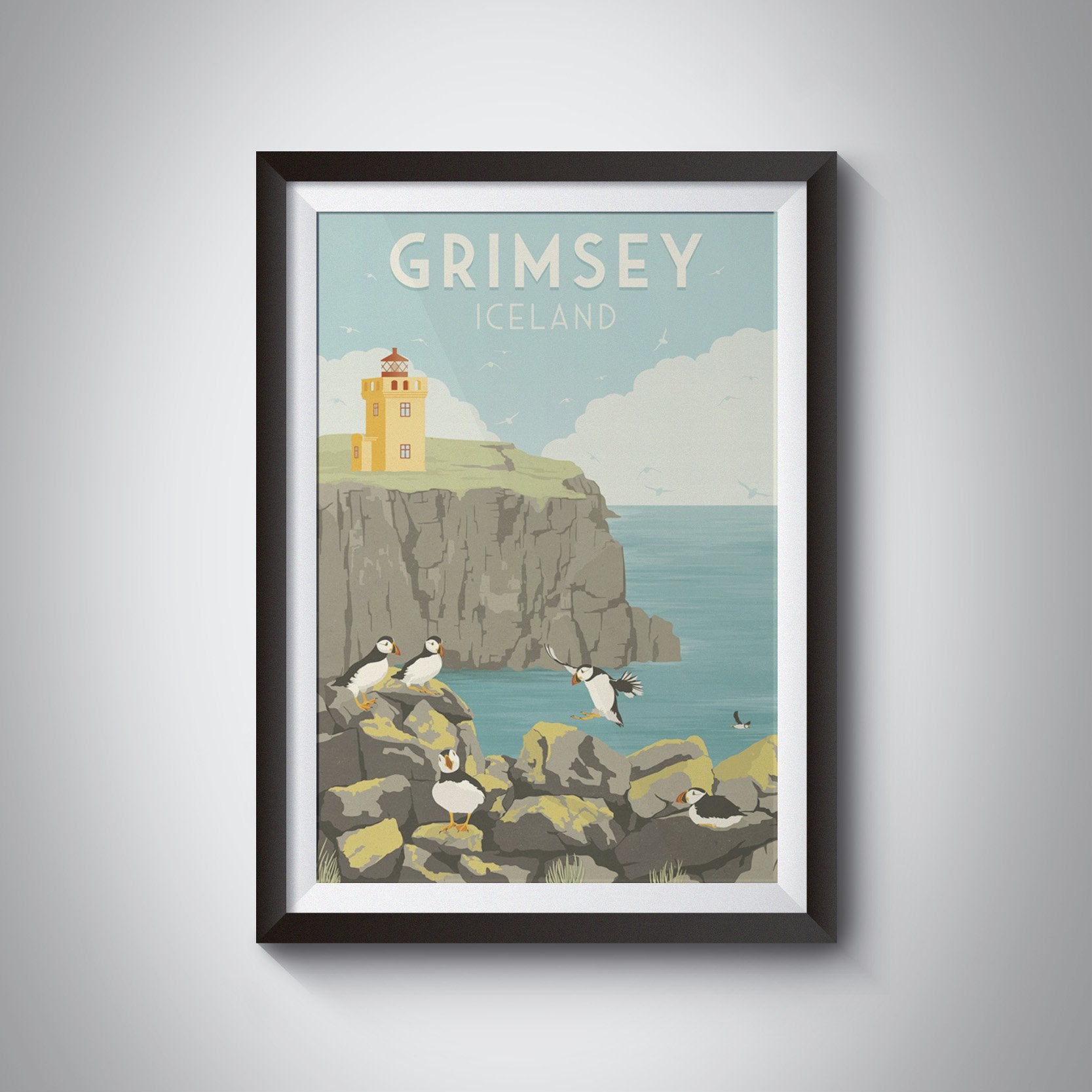 Grimsey Iceland Travel Poster