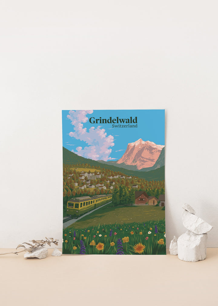 Grindelwald Switzerland Travel Poster