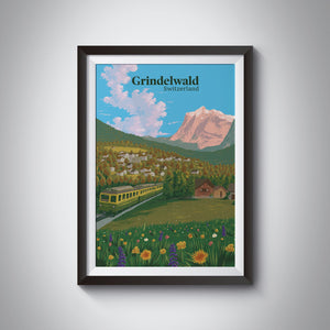 Grindelwald Switzerland Travel Poster