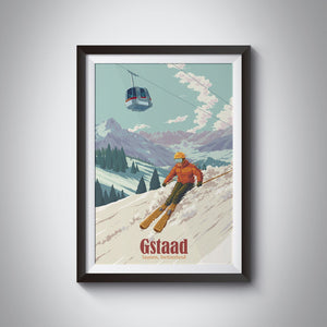 Gstaad Ski Resort Travel Poster
