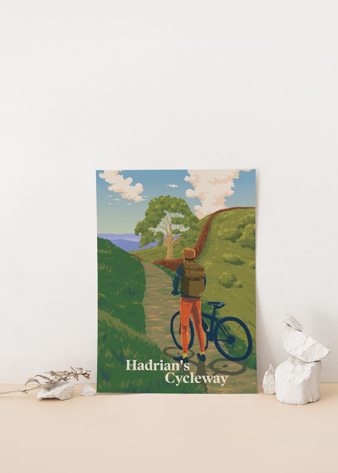 Hadrian's Cycleway Cycling Travel Poster