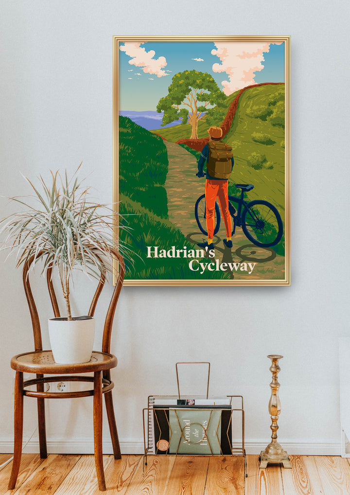 Hadrian's Cycleway Cycling Travel Poster