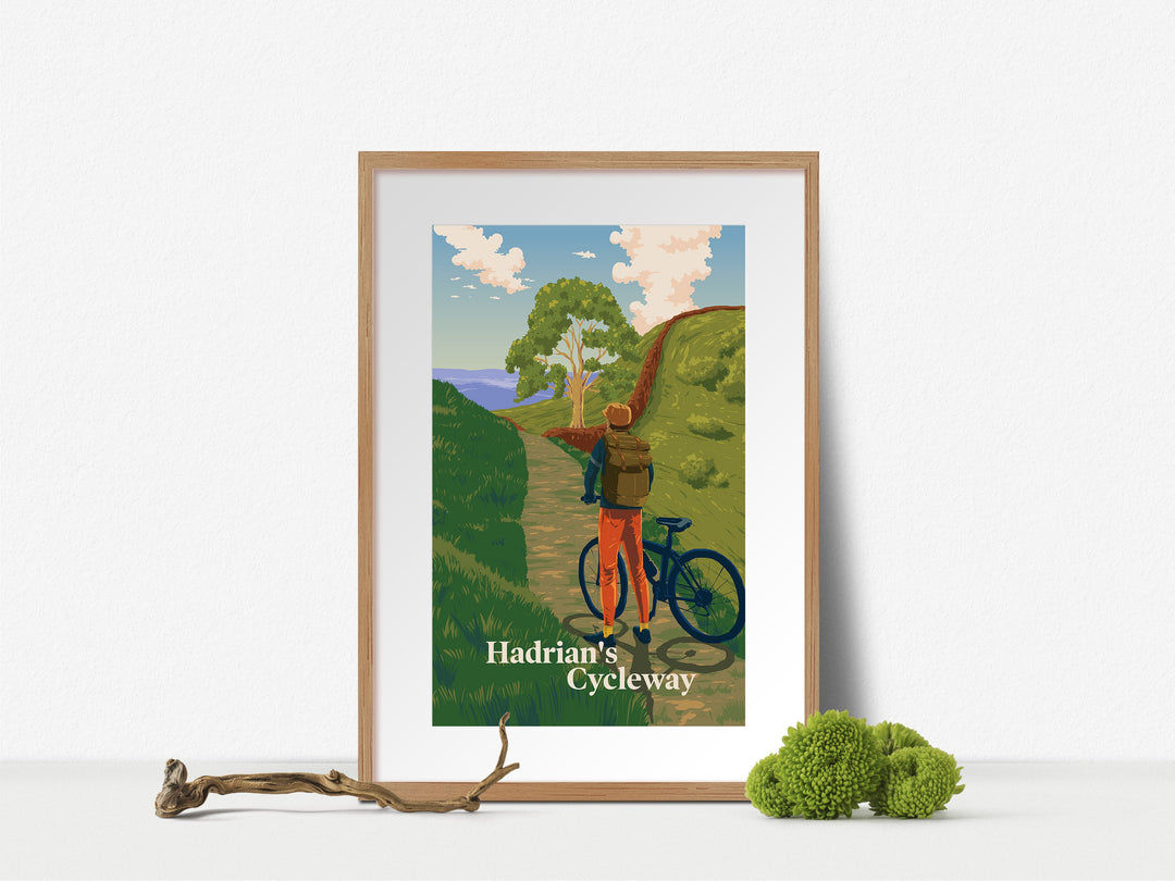 Hadrian's Cycleway Cycling Travel Poster