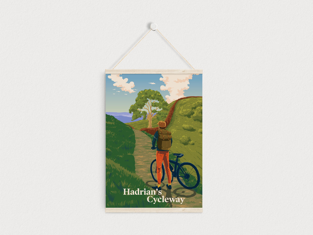 Hadrian's Cycleway Cycling Travel Poster