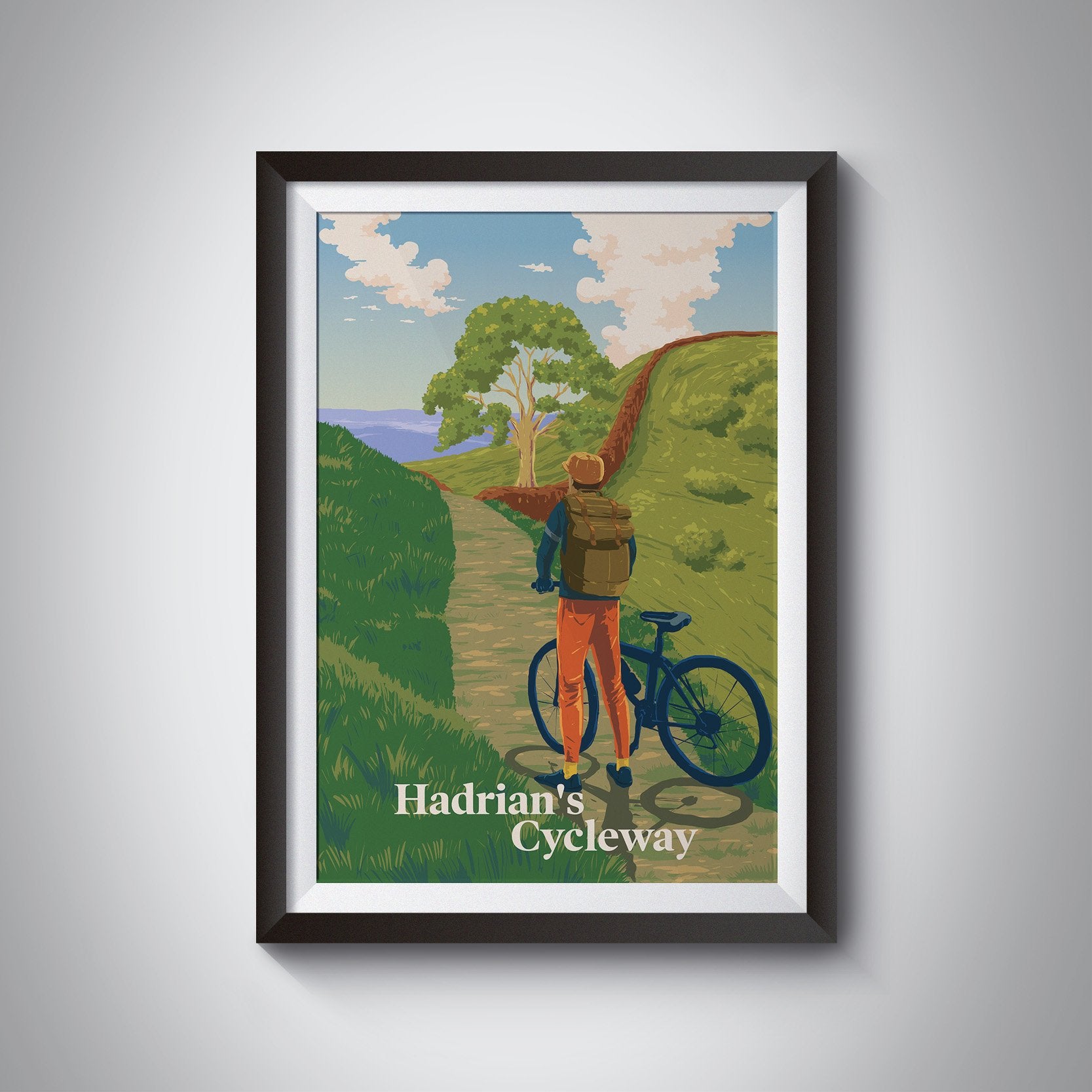 Hadrian's Cycleway Cycling Travel Poster