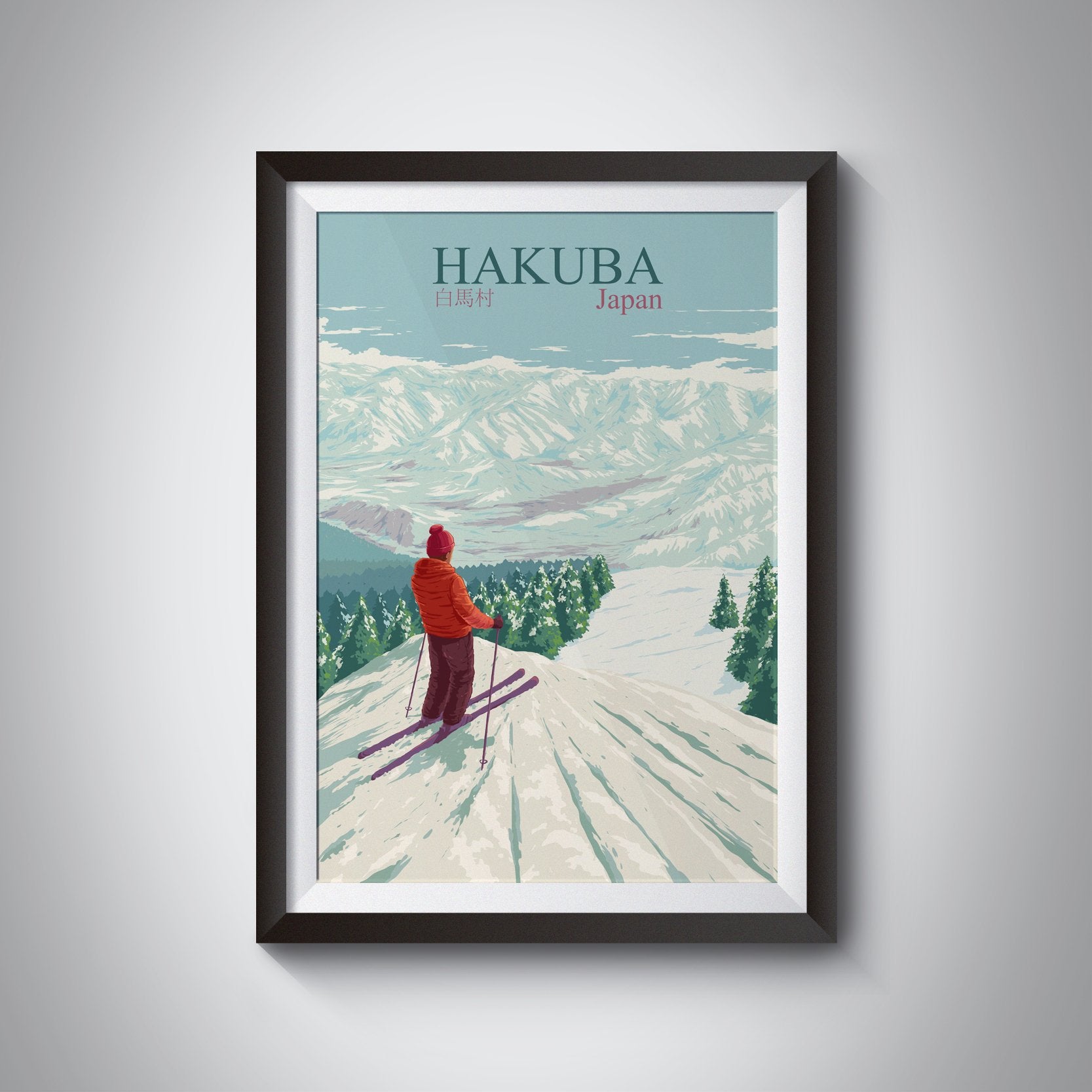 Hakuba Japan Ski Resort Travel Poster