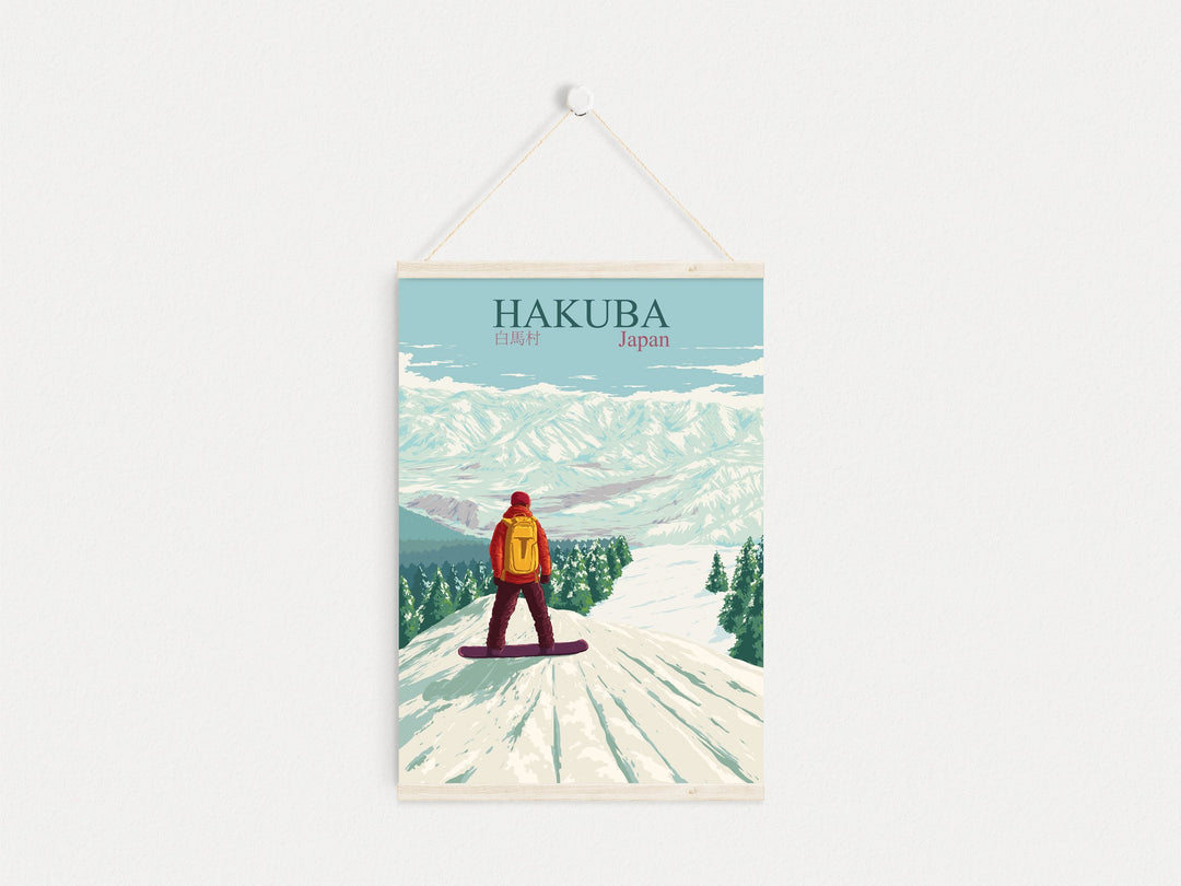 Hakuba Japan Snowboarding Travel Poster