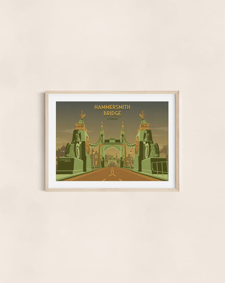 Hammersmith Bridge London Travel Poster