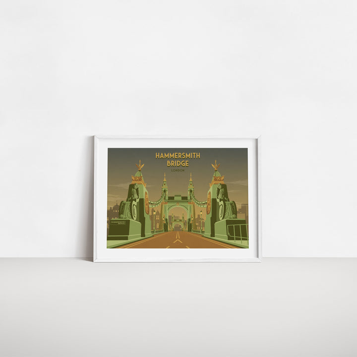 Hammersmith Bridge London Travel Poster