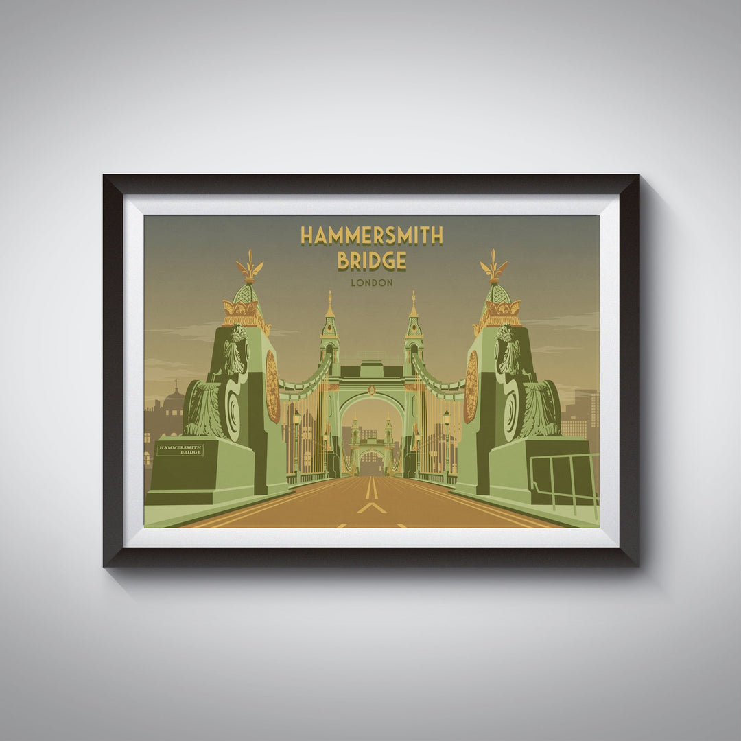 Hammersmith Bridge London Travel Poster