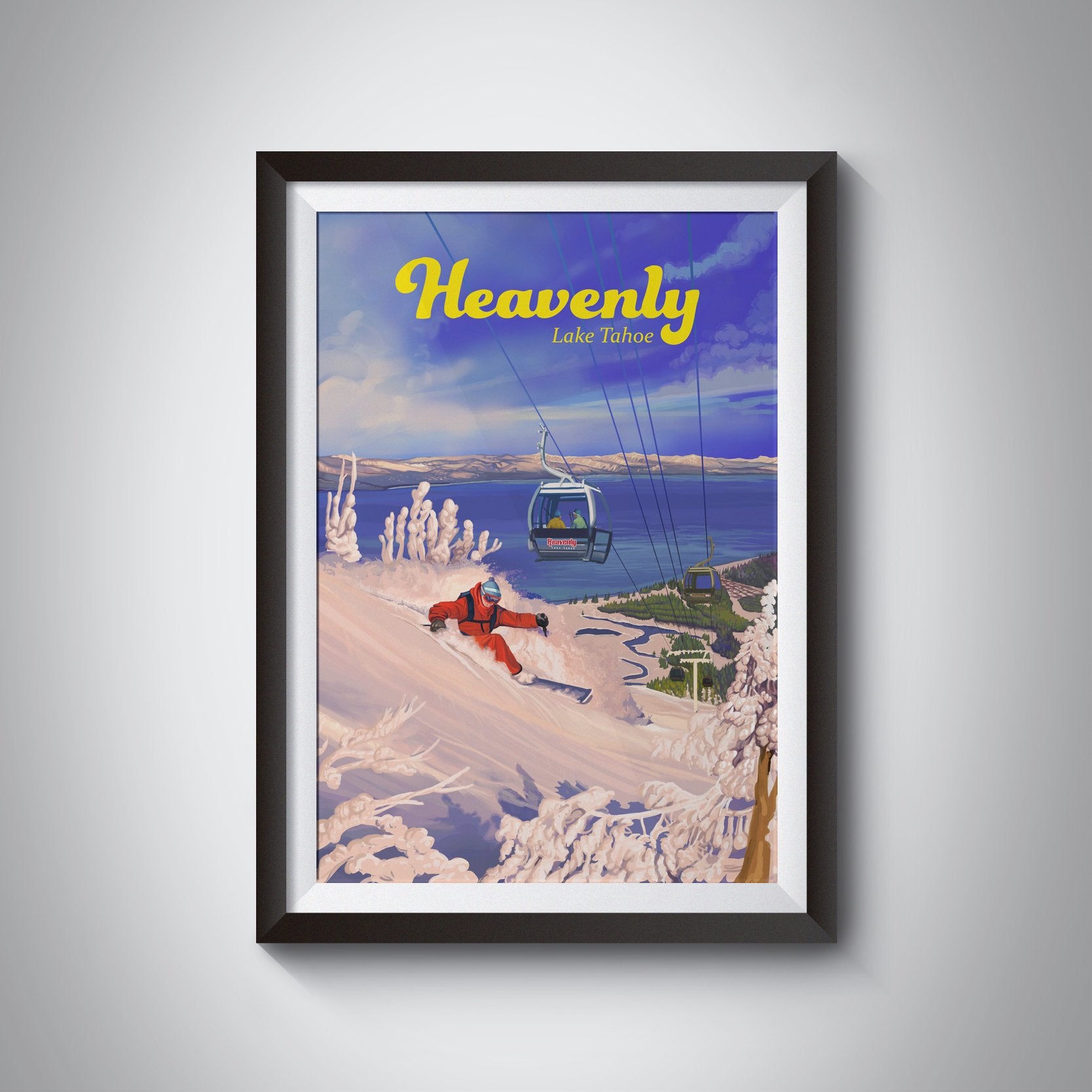 Heavenly Lake Tahoe Ski Resort Travel Poster