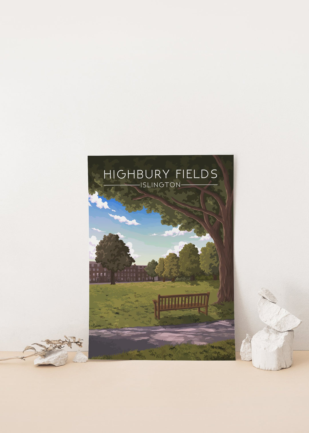 Highbury Fields, Islington London Travel Poster