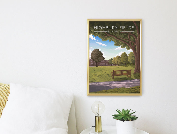 Highbury Fields, Islington London Travel Poster