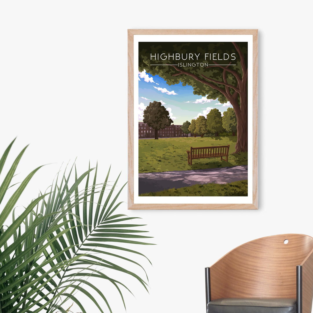 Highbury Fields, Islington London Travel Poster