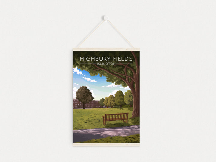 Highbury Fields, Islington London Travel Poster