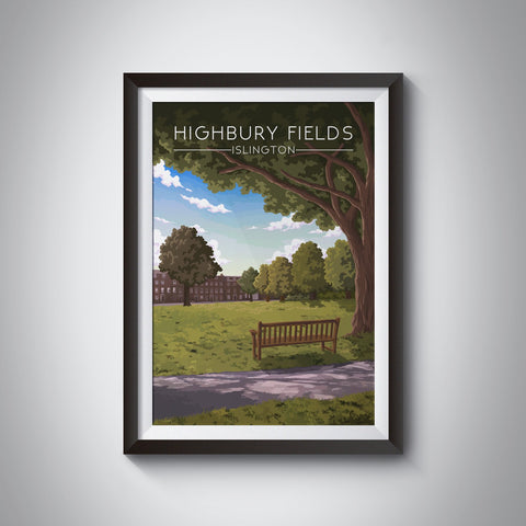Highbury Fields, Islington London Travel Poster