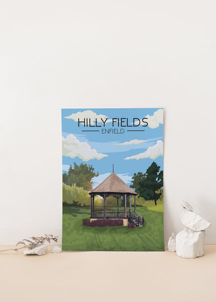 Hilly Fields Park Enfield Travel Poster