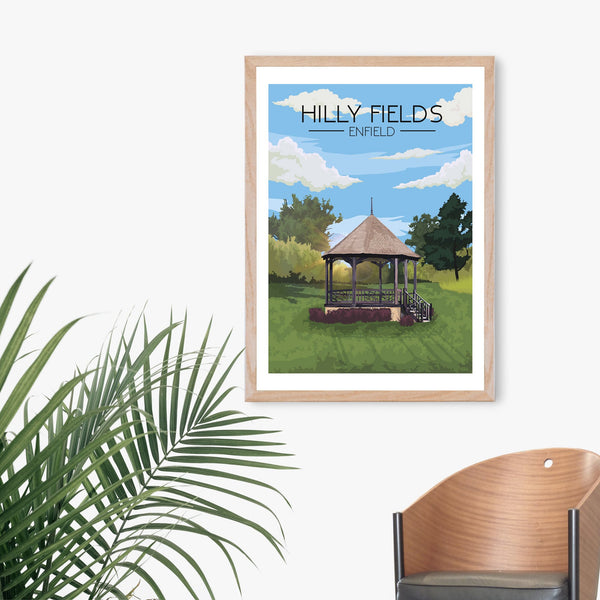 Hilly Fields Park Enfield Travel Poster