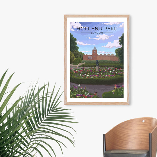 Holland Park London Travel Poster