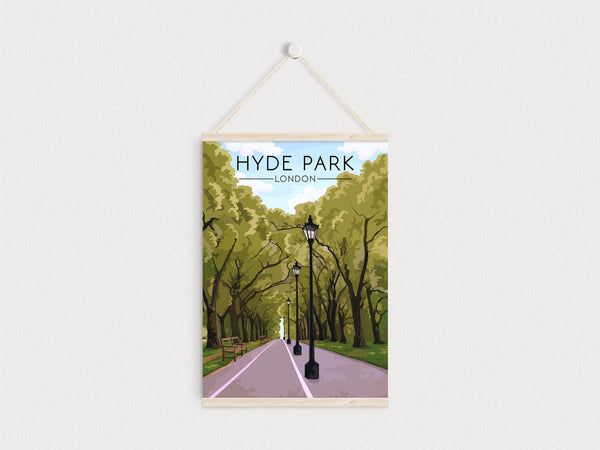 Hyde Park London Travel Poster