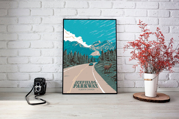 Icefields Parkway Travel Poster