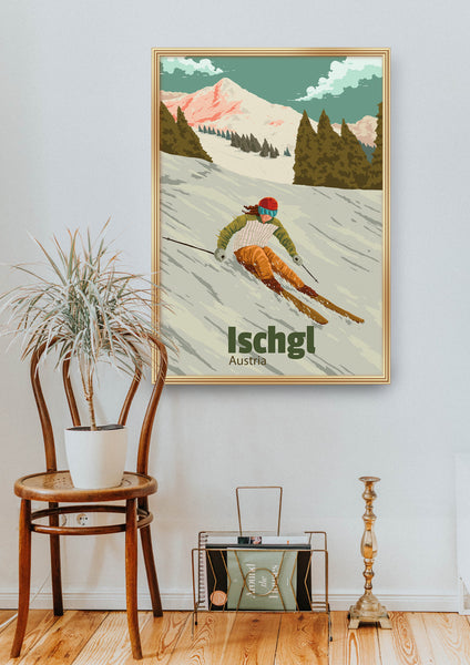 Ischgl Austria Ski Resort Travel Poster