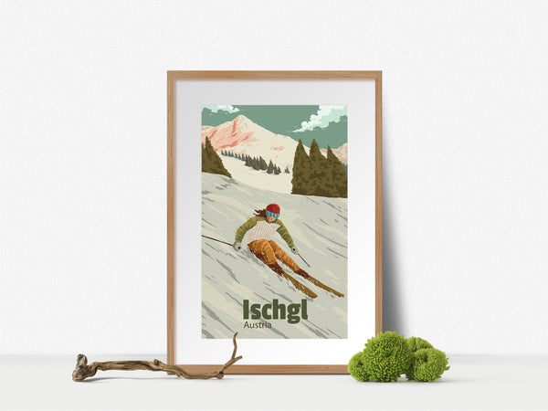 Ischgl Austria Ski Resort Travel Poster