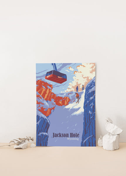Jackson Hole Wyoming Ski Resort Travel Poster