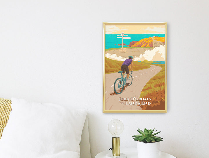 John O'Groats to Lands End Cycling Travel Poster