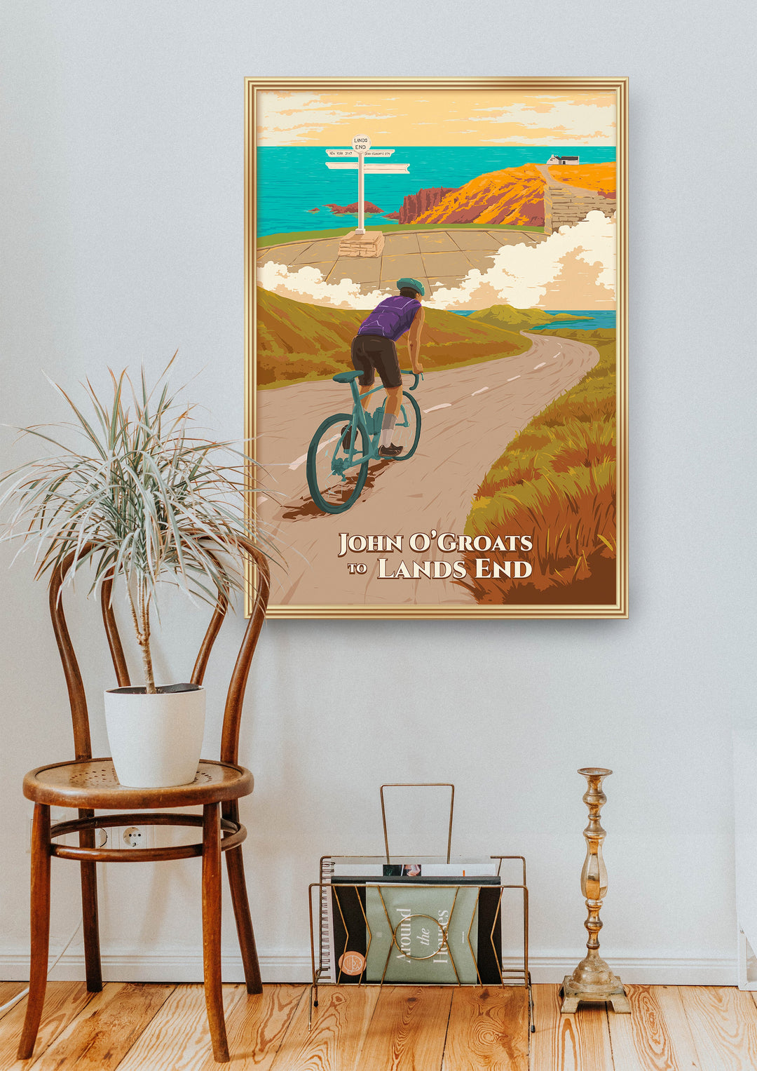 John O'Groats to Lands End Cycling Travel Poster