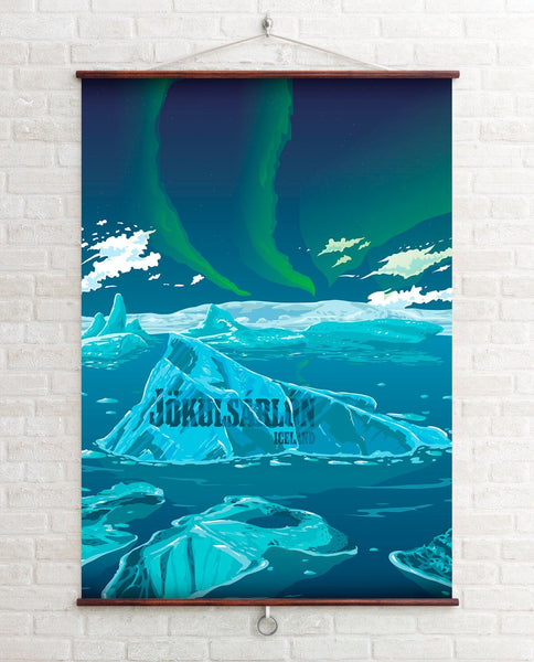 Jokulsarlon Iceberg Lagoon Travel Poster