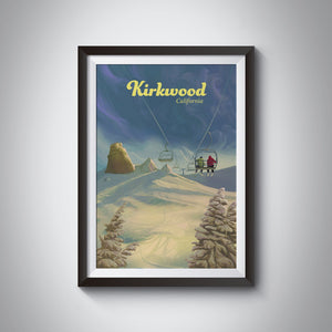 Kirkwood Ski Resort Travel Poster