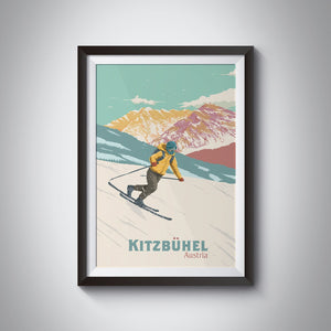 Kitzbuhel Austria Ski Resort Travel Poster