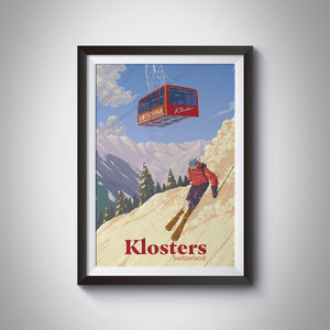Klosters Switzerland Ski Resort Travel Poster
