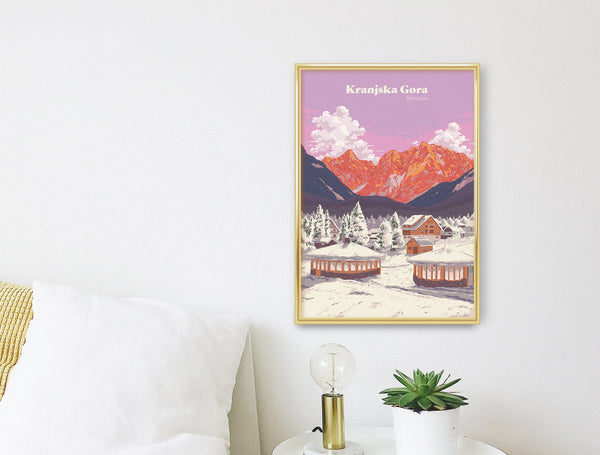 Kranjska Gora Slovenia Ski Resort Travel Poster