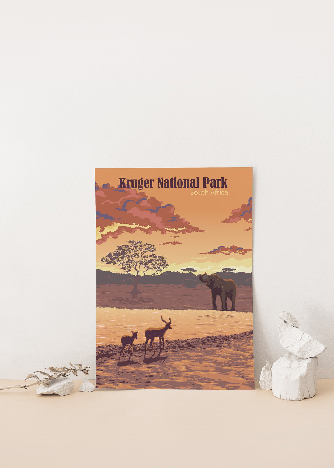 Kruger National Park South Africa Travel Poster