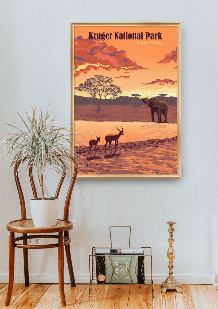 Kruger National Park South Africa Travel Poster