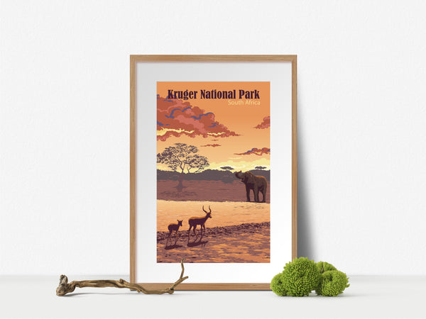Kruger National Park South Africa Travel Poster